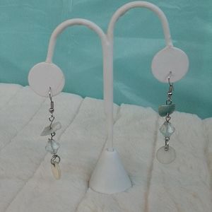 Seashell and mother of pearl drop earrings